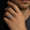 Bague argent tresse tournant anti-stress homme
