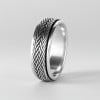 Bague argent tresse tournant anti-stress homme
