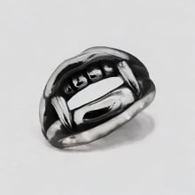 Herren Silberring Ritter Vampir Mund