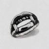 Men's silver ring knight vampire mouth