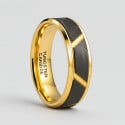 8mm Bague personnalisee homme anneau tungstene noir brosse rainure
