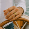 Bague personnalisee homme anneau tungstene noir brosse rainure