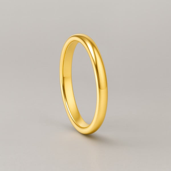 Noir Bague tungstène anneau fin lisse