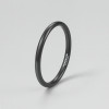 Noir Bague tungstène anneau fin lisse