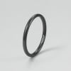 Noir Bague tungstène anneau fin lisse