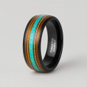 Bague personnalisee anneau homme tungstene bois opale