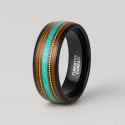 Gepersonaliseerde Ring Heren Wolfraam Opaal Houten Ring