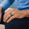 Bague personnalisee anneau homme tungstene bois opale
