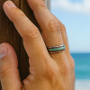 Bague personnalisee homme anneau tungstene bois nacre a graver