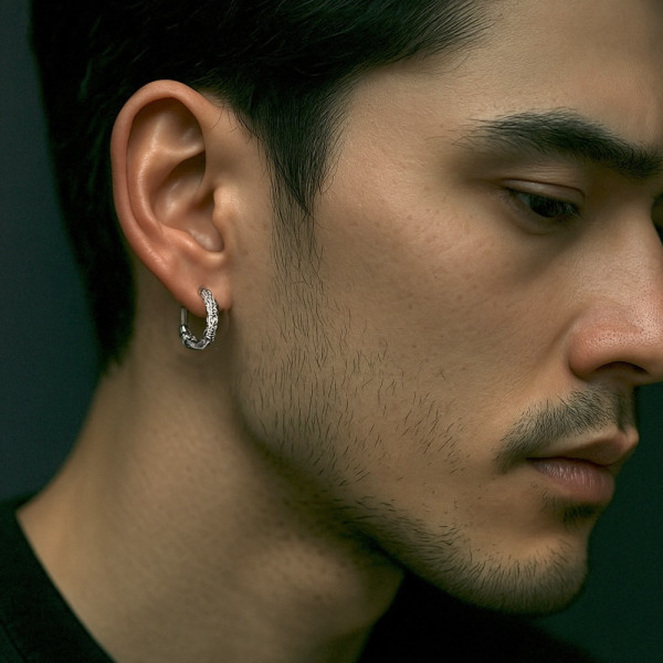 Boucles D'oreilles Créoles Ethniques En Argent 925, Diamètre 16 Mm, Marque Tata Gisèle - Neuf