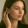 Bague céramique blanche ligne bois