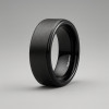 6mm Bague mariage ceramique noire brosse personnalisable