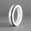 Bague ceramique blanche ligne sablée