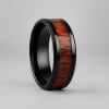 8mm Bague personnalisee femme anneau ceramique noire ligne bois