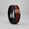8mm Bague personnalisee femme anneau ceramique noire ligne bois