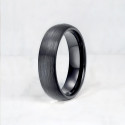 Bague mariage ceramique dome brosse personnalisable