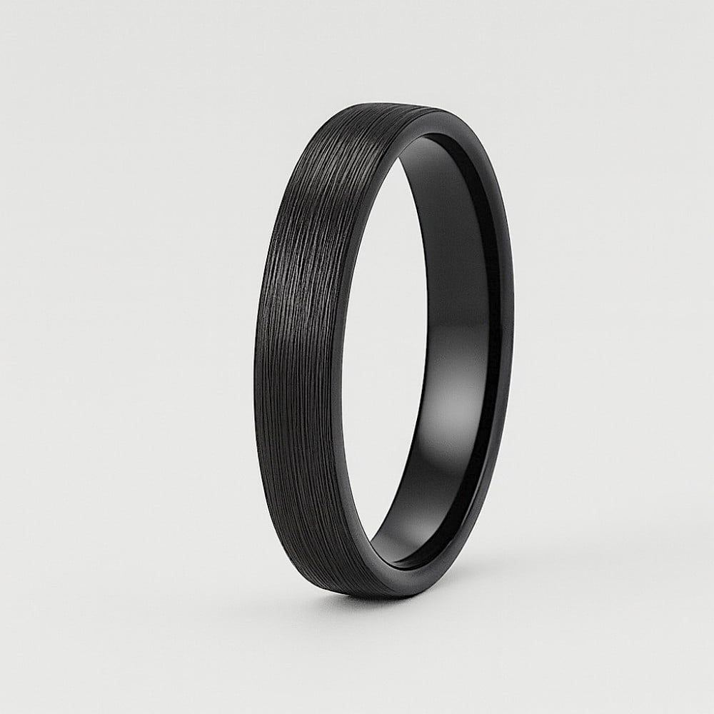 8mm Bague mariage ceramique dome brosse personnalisable