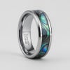 6mm Bague mariage personnalisee homme tungstene nacre abalone