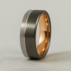 8mm Bague personnalisee tungstene noir rainure alliance homme femme