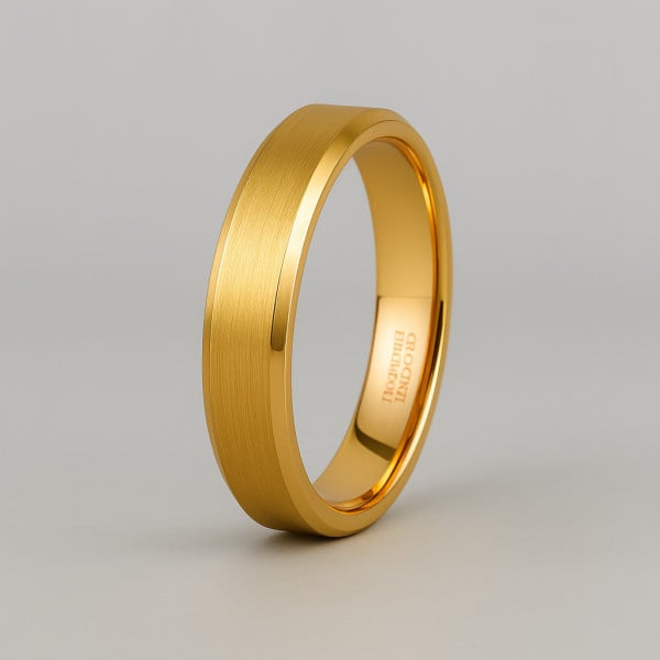 Bague de mariage personnalisée tungstène brossé