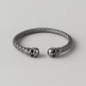 Schedel gevlochten leren armband