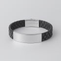 Bracelet personnalise homme caoutchouc noir gravure 2 lignes