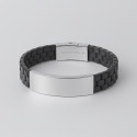 Bracelet personnalise homme caoutchouc noir gravure 2 lignes