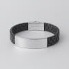 Bracelet personnalise homme caoutchouc noir gravure 2 lignes
