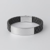Bracelet personnalise homme caoutchouc noir gravure 2 lignes