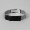 Bracelet personnalise homme caoutchouc noir gravure 2 lignes