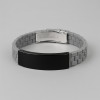 Bracelet personnalise homme caoutchouc noir gravure 2 lignes