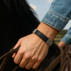 Bracelet personnalise homme caoutchouc noir gravure 2 lignes