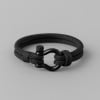 N Bracelet homme corde fermoir manille marin acier