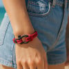 R Bracelet homme corde fermoir manille marin acier