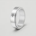 Anello da uomo girevole con croce in acciaio antistress
