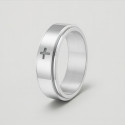 Men's ring rotating anti-stress steel cross ring