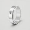 M Bague homme anneau tournant antistress acier croix