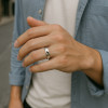 Bague homme anneau tournant antistress acier croix