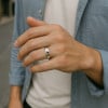 Bague homme anneau tournant antistress acier croix