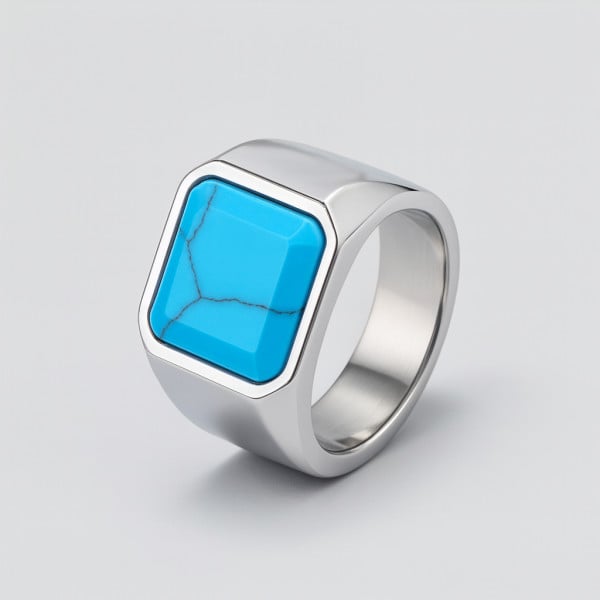 D Bague chevaliere homme acier onxy noir personnalisable