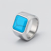 D Bague chevaliere homme acier onxy noir personnalisable