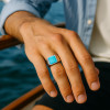 T Bague chevaliere homme acier onxy noir personnalisable