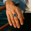 Bague chevaliere homme croix de malte en acier inoxydable