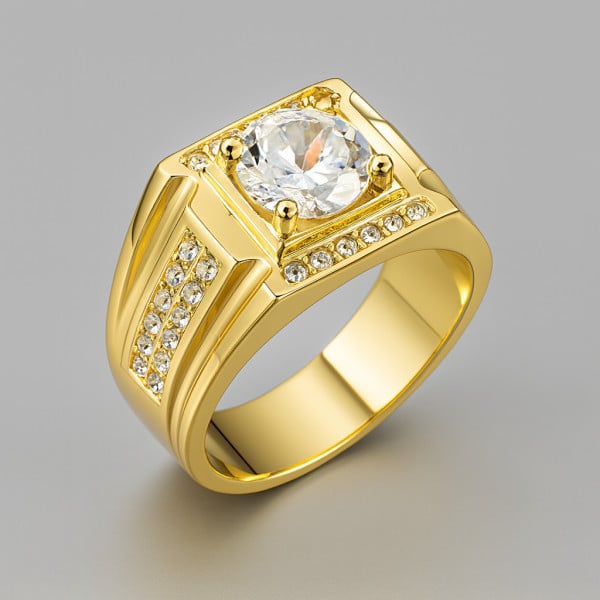 Acier Inoxydable Chevaliere Homme Avec Diamant Chevalière En Acier