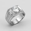Anillo de Hombre de Acero Sello Zirconio