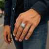 Anello Uomo in Acciaio Sigillo Zirconio