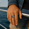D Bague homme saint michael chevaliere croix acier