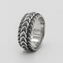 Bague homme anneau acier ecaille finition oxydé