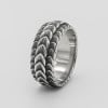 Bague homme anneau acier ecaille finition oxydé