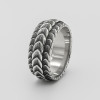 Men's Steel Ring with Oxidized Scale Finish